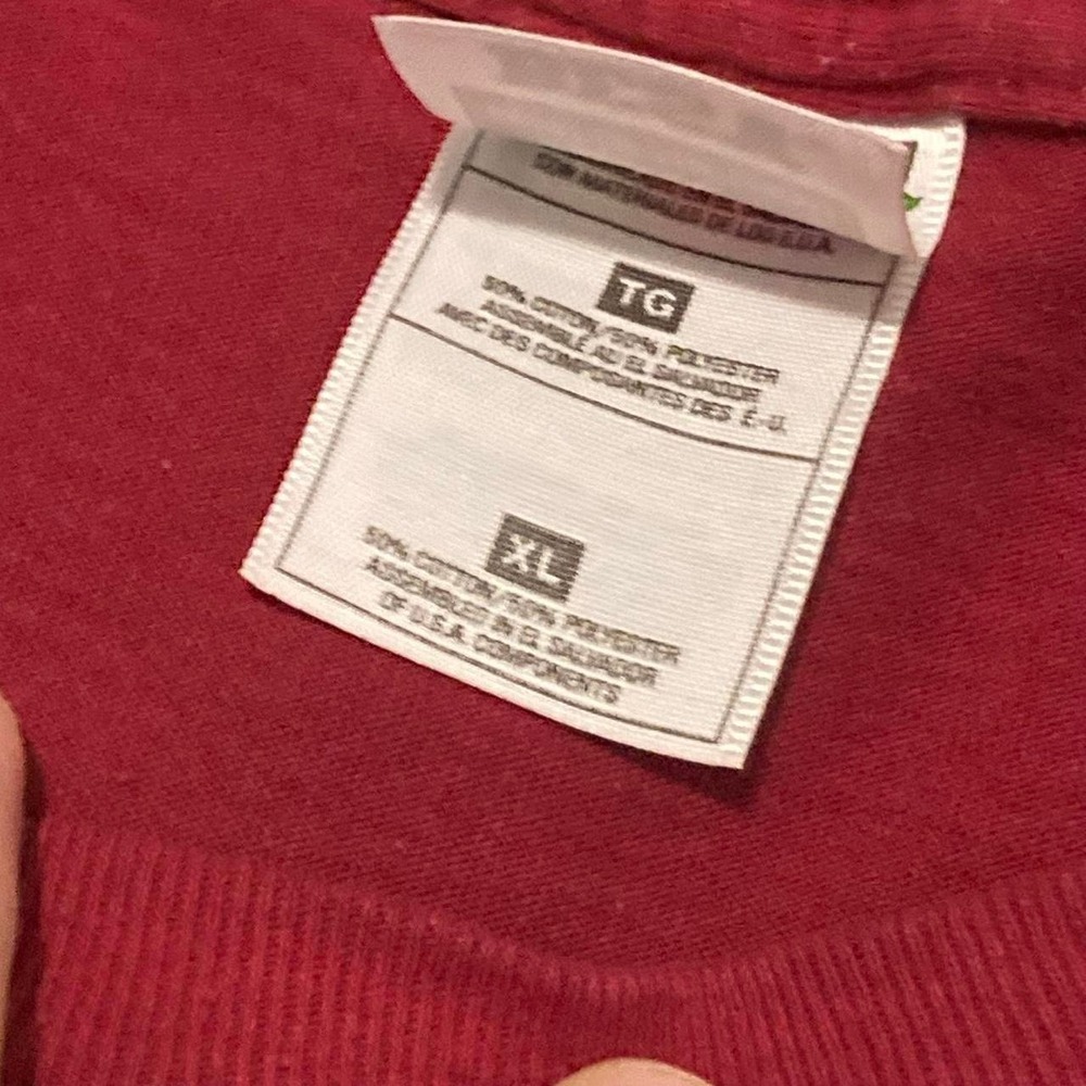 Fruit of the Loom Best maroon blank tee vtg 90s/00s 50/50 XL/23 - Picture 2 of 8